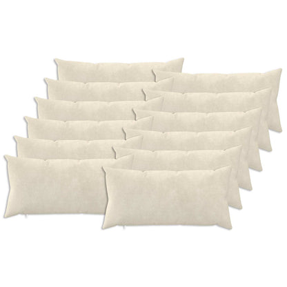 Cushion Cover 12 pcs HEERLEN Cream 40 x 80 cm Microfiber Fleece