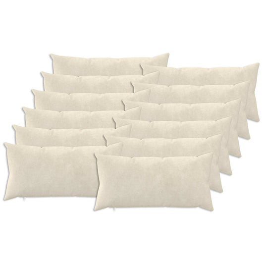 Cushion Cover 12 pcs HEERLEN Cream 40 x 80 cm Microfiber Fleece
