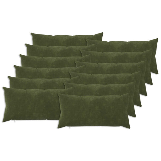 Cushion Cover 12 pcs HEERLEN Green 40 x 80 cm Microfiber Fleece