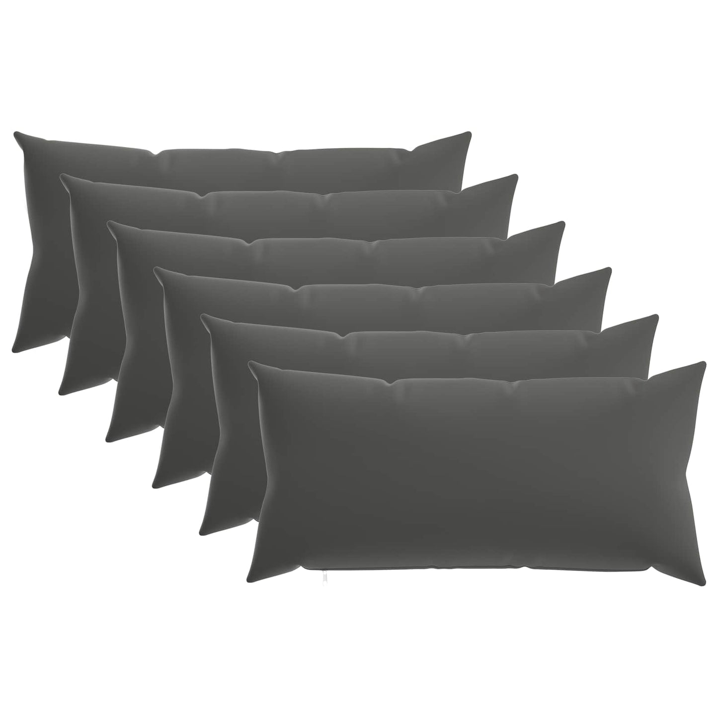 Cushion Cover 6 pcs HEERLEN Anthracite 40 x 80 cm Polyester