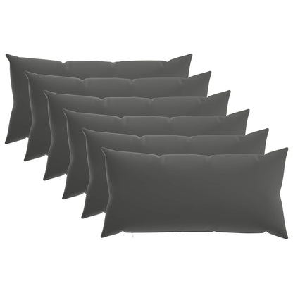 Cushion Cover 6 pcs HEERLEN Anthracite 40 x 80 cm Polyester