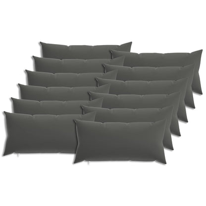 Cushion Cover 12 pcs HEERLEN Anthracite 40 x 80 cm Polyester