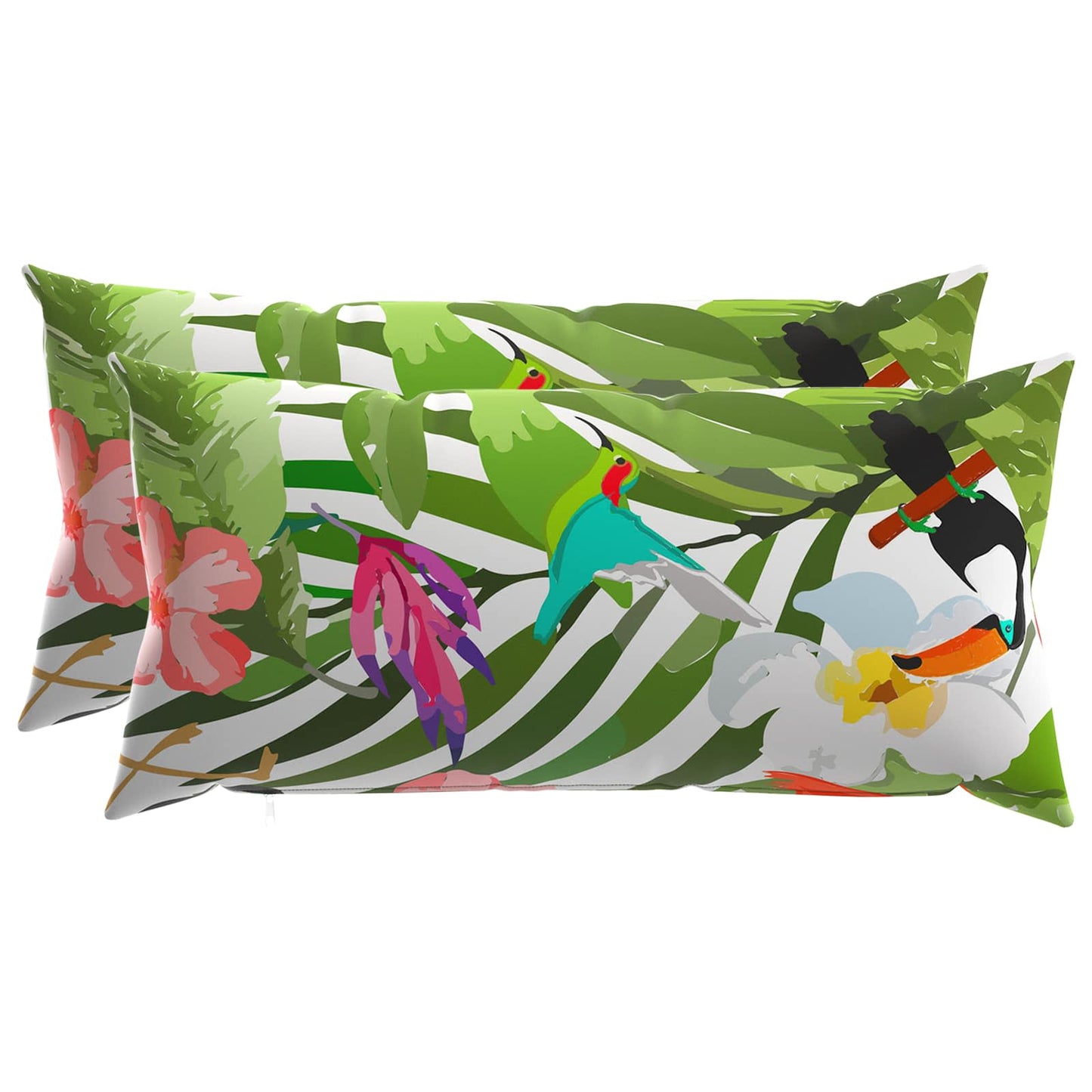 Cushion Cover 2 pcs HEERLEN Black 40 x 80 cm Polyester