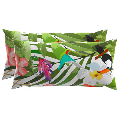 Cushion Cover 2 pcs HEERLEN Black 40 x 80 cm Polyester