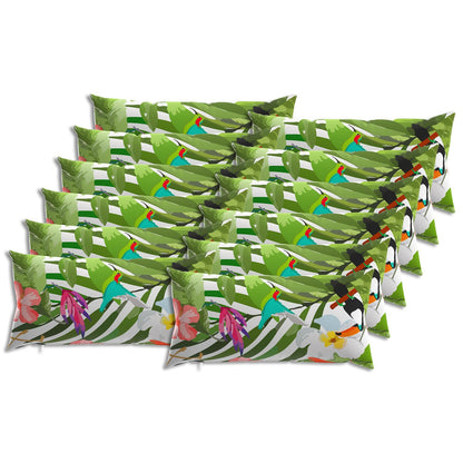 Cushion Cover 12 pcs HEERLEN Black 40 x 80 cm Polyester