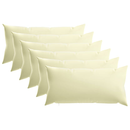 Cushion Cover 6 pcs HEERLEN Cream 40 x 80 cm Polyester