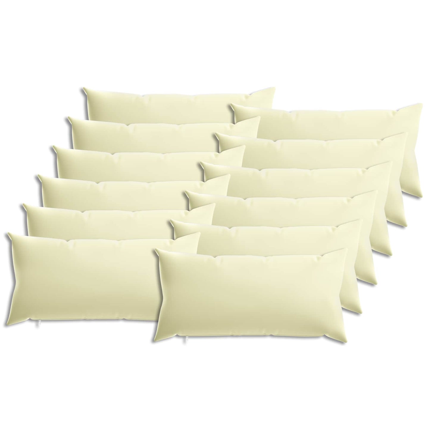 Cushion Cover 12 pcs HEERLEN Cream 40 x 80 cm Polyester