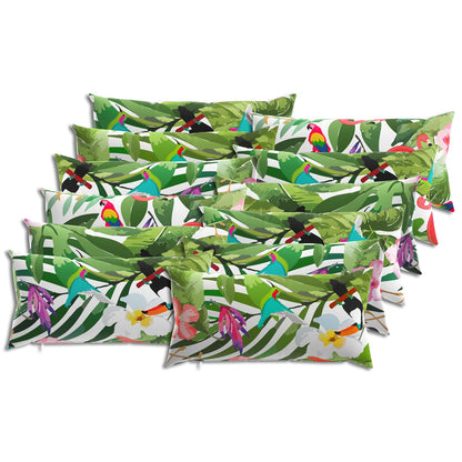 Cushion Cover 12 pcs HEERLEN Multicolour 40 x 80 cm Polyester