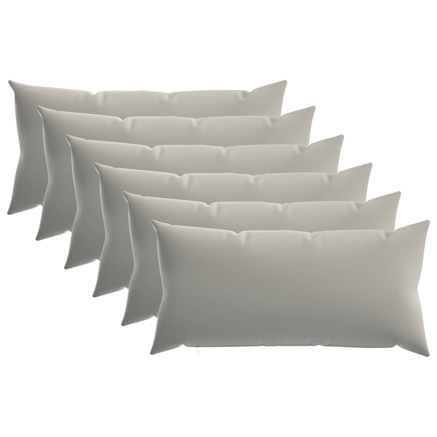 Cushion Cover 6 pcs HEERLEN Grey 40 x 80 cm Polyester