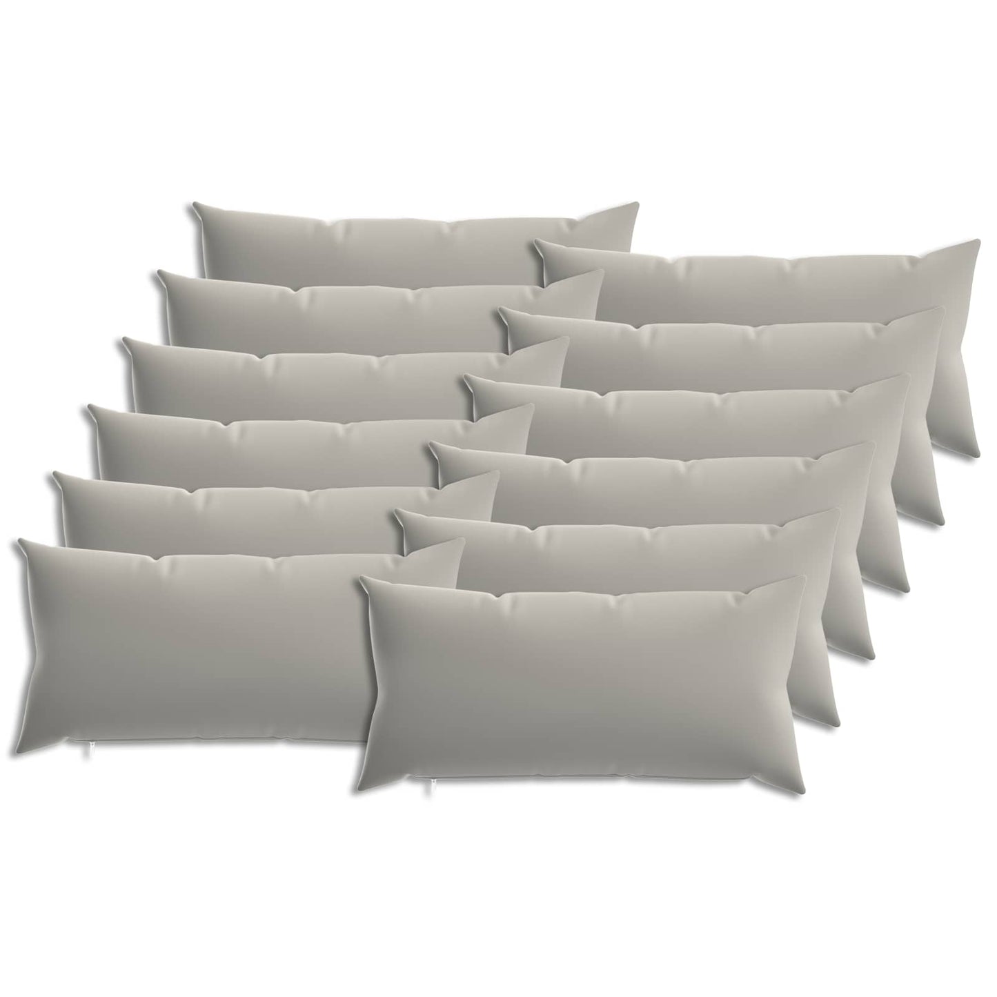 Cushion Cover 12 pcs HEERLEN Grey 40 x 80 cm Polyester