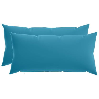 Cushion Cover 2 pcs HEERLEN Light Blue 40 x 80 cm Polyester