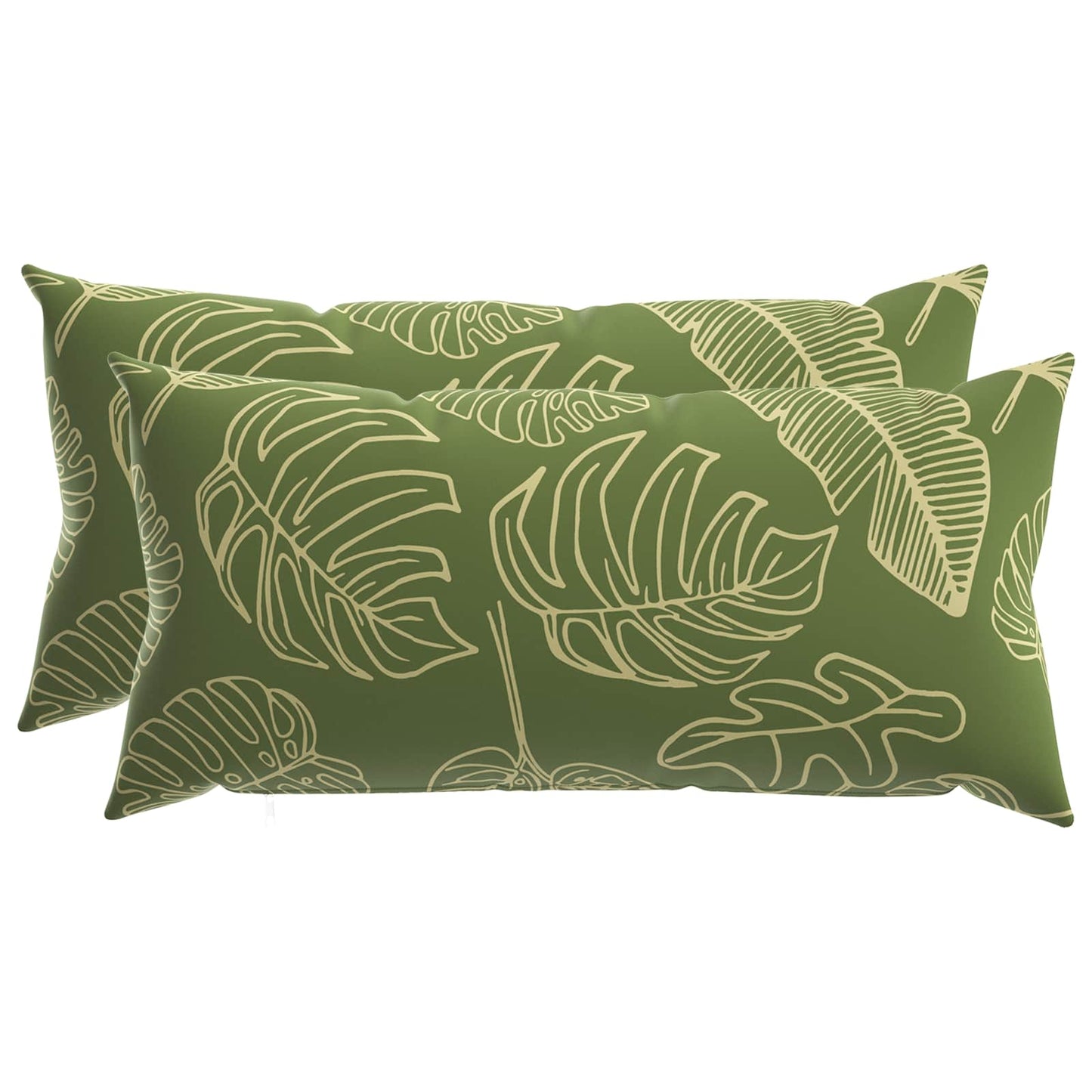 Cushion Cover 2 pcs HEERLEN Leaf Design 40 x 80 cm Polyester