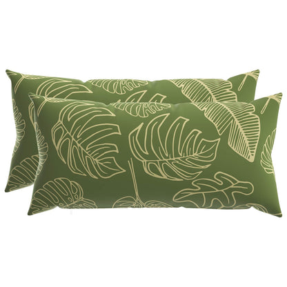Cushion Cover 2 pcs HEERLEN Leaf Design 40 x 80 cm Polyester