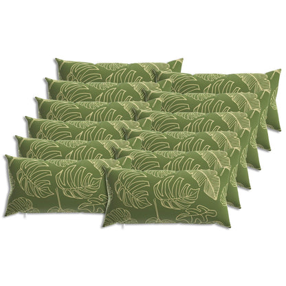 Cushion Cover 12 pcs HEERLEN Leaf Design 40 x 80 cm Polyester