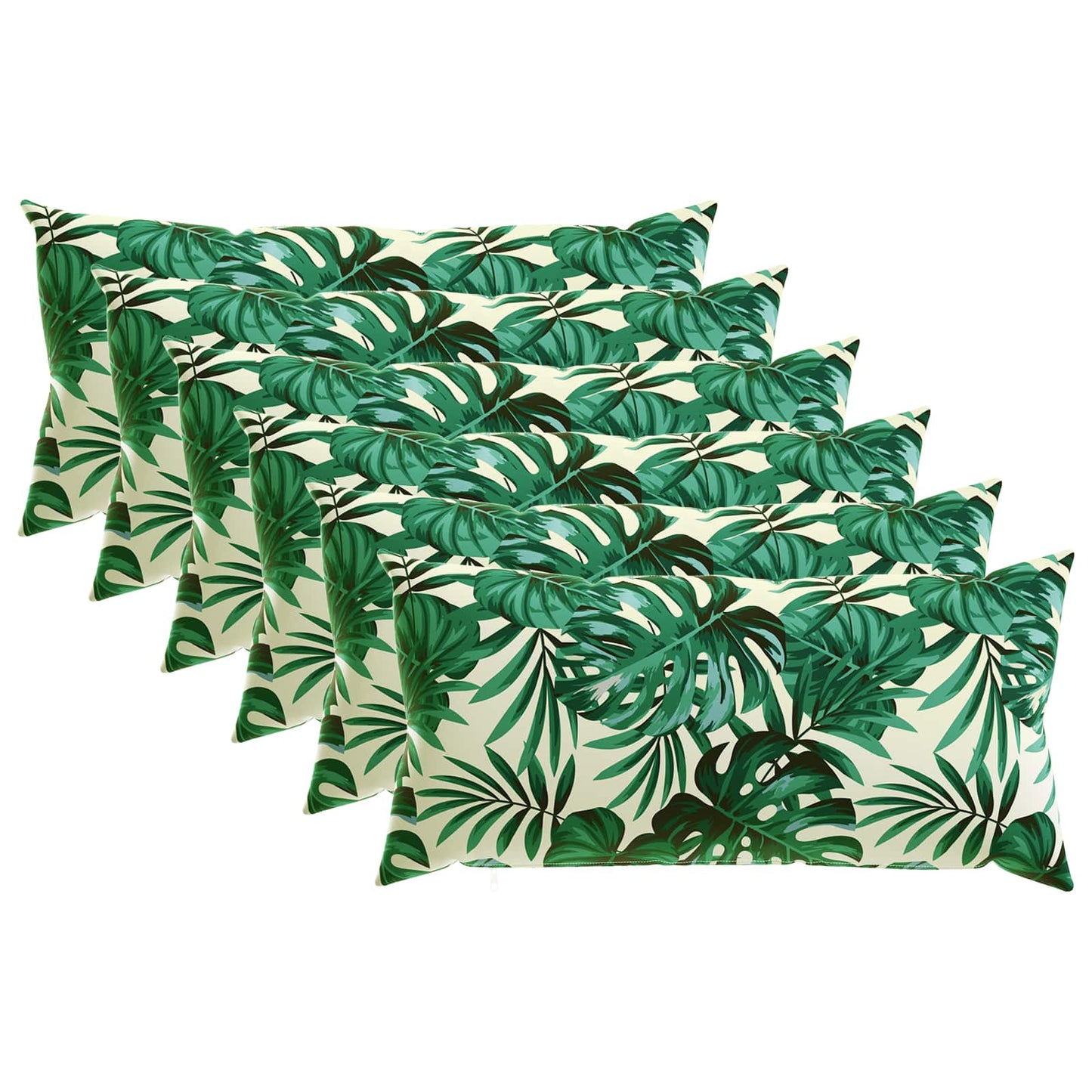 Cushion Cover 6 pcs HEERLEN Leaf Pattern 40 x 80 cm Polyester