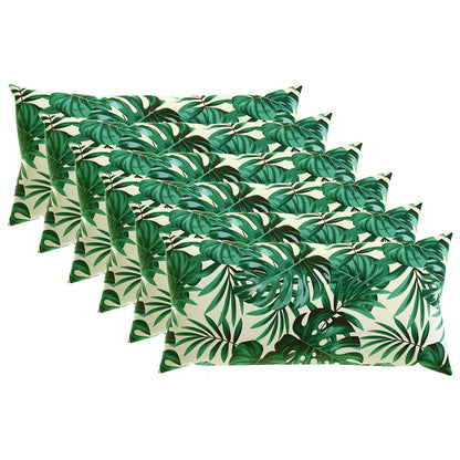 Cushion Cover 6 pcs HEERLEN Leaf Pattern 40 x 80 cm Polyester