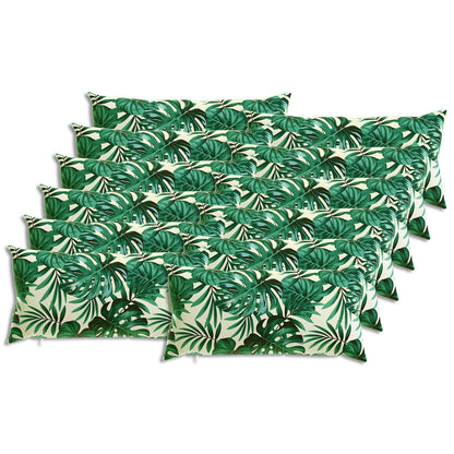 Cushion Cover 12 pcs HEERLEN Leaf Pattern 40 x 80 cm Polyester
