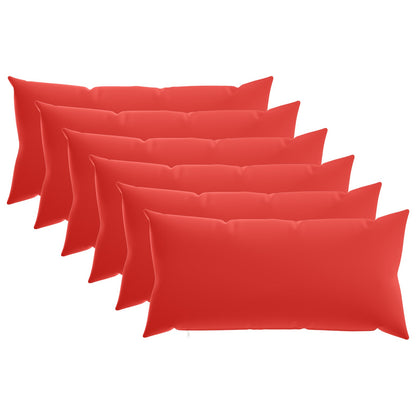 Cushion Cover 6 pcs HEERLEN Red 40 x 80 cm Polyester