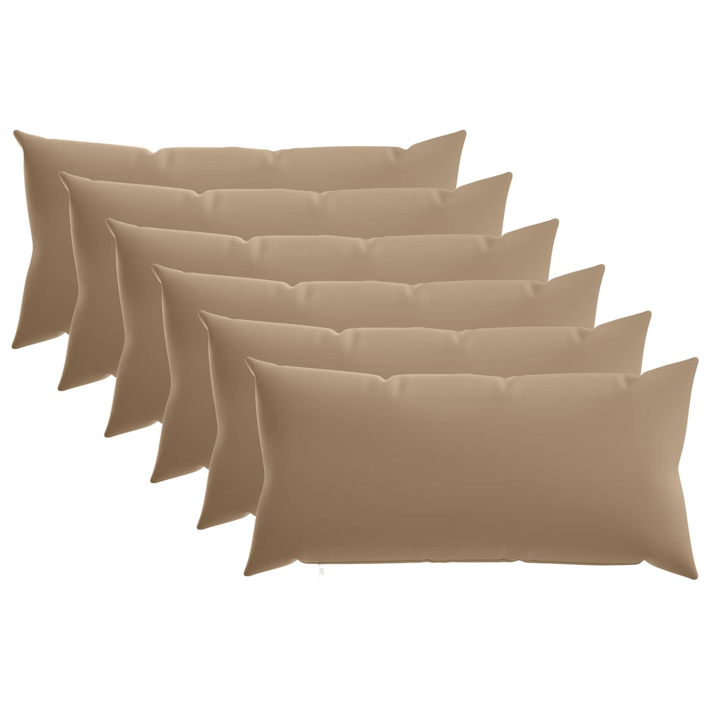 Cushion Cover 6 pcs HEERLEN Taupe 40 x 80 cm Polyester