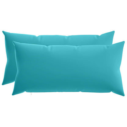 Cushion Cover 2 pcs HEERLEN Turquoise 40 x 80 cm Polyester