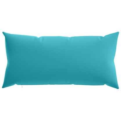 Cushion Cover 2 pcs HEERLEN Turquoise 40 x 80 cm Polyester