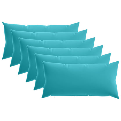 Cushion Cover 6 pcs HEERLEN Turquoise 40 x 80 cm Polyester