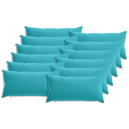 Cushion Cover 12 pcs HEERLEN Turquoise 40 x 80 cm Polyester