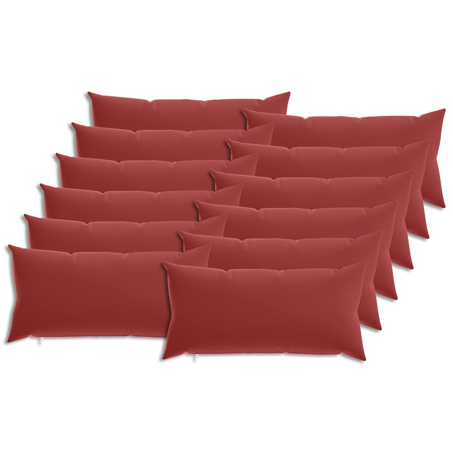 Cushion Cover 12 pcs HEERLEN Wine Red 40 x 80 cm Polyester