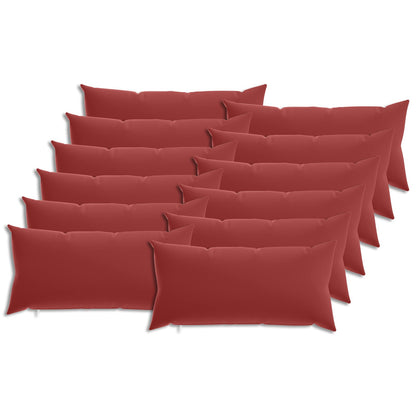 Cushion Cover 12 pcs HEERLEN Wine Red 40 x 80 cm Polyester