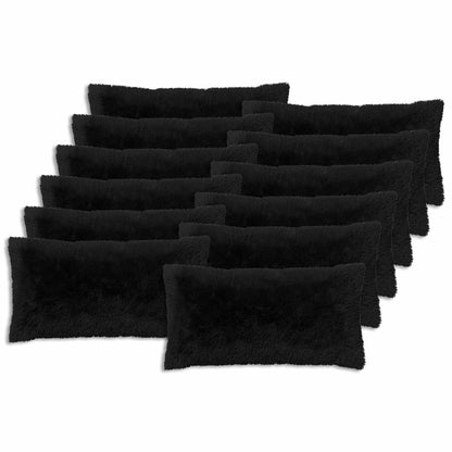 Cushion Cover 12 pcs HEERLEN Black 40 x 80 cm PV Fleece