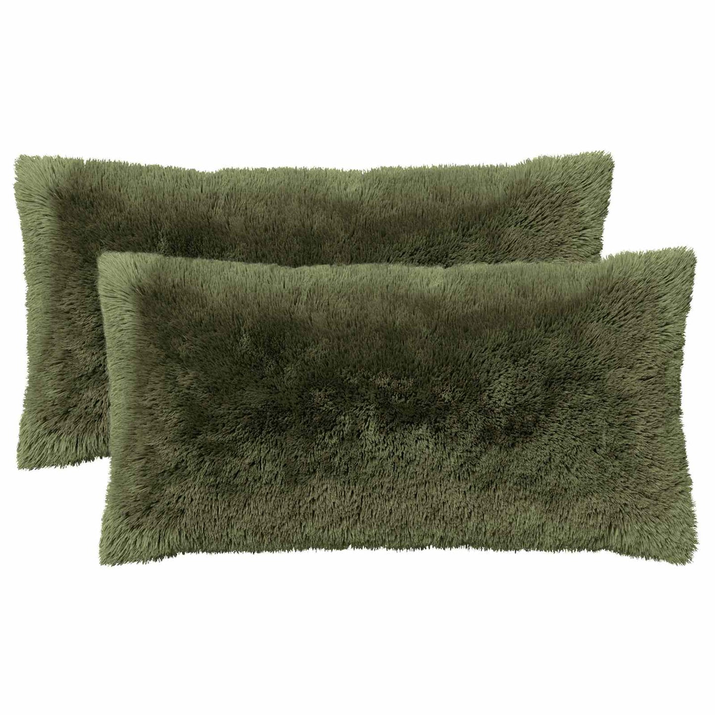 Cushion Cover 2 pcs HEERLEN Green 40 x 80 cm PV Fleece