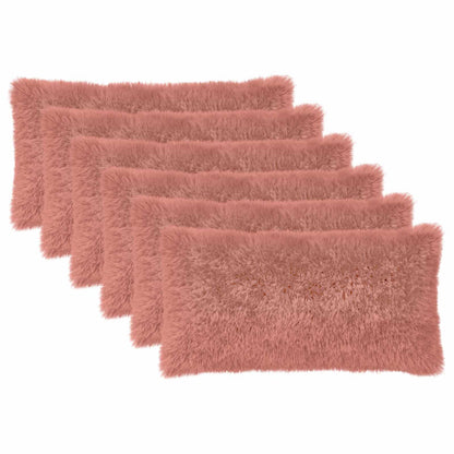 Cushion Cover 6 pcs HEERLEN Pink 40 x 80 cm PV Fleece