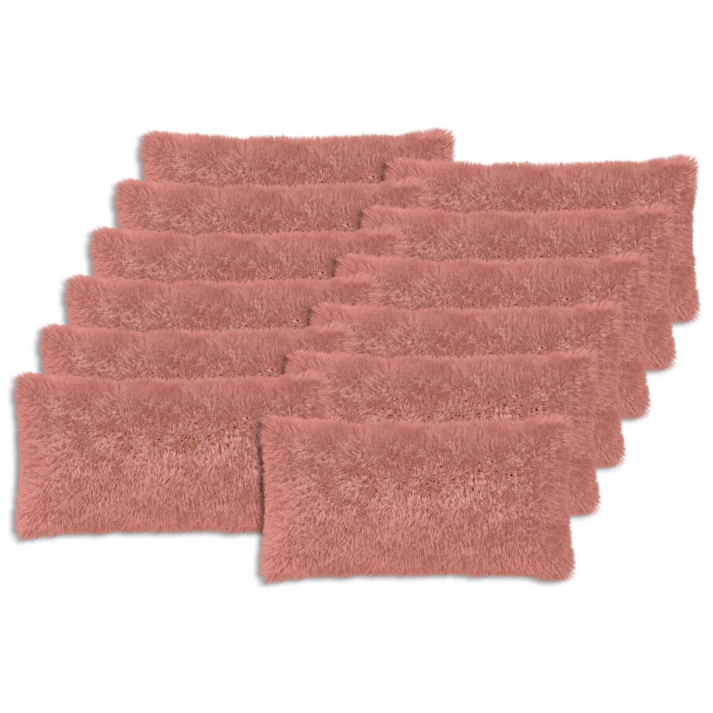 Cushion Cover 12 pcs HEERLEN Pink 40 x 80 cm PV Fleece