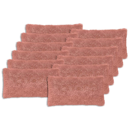 Cushion Cover 12 pcs HEERLEN Pink 40 x 80 cm PV Fleece
