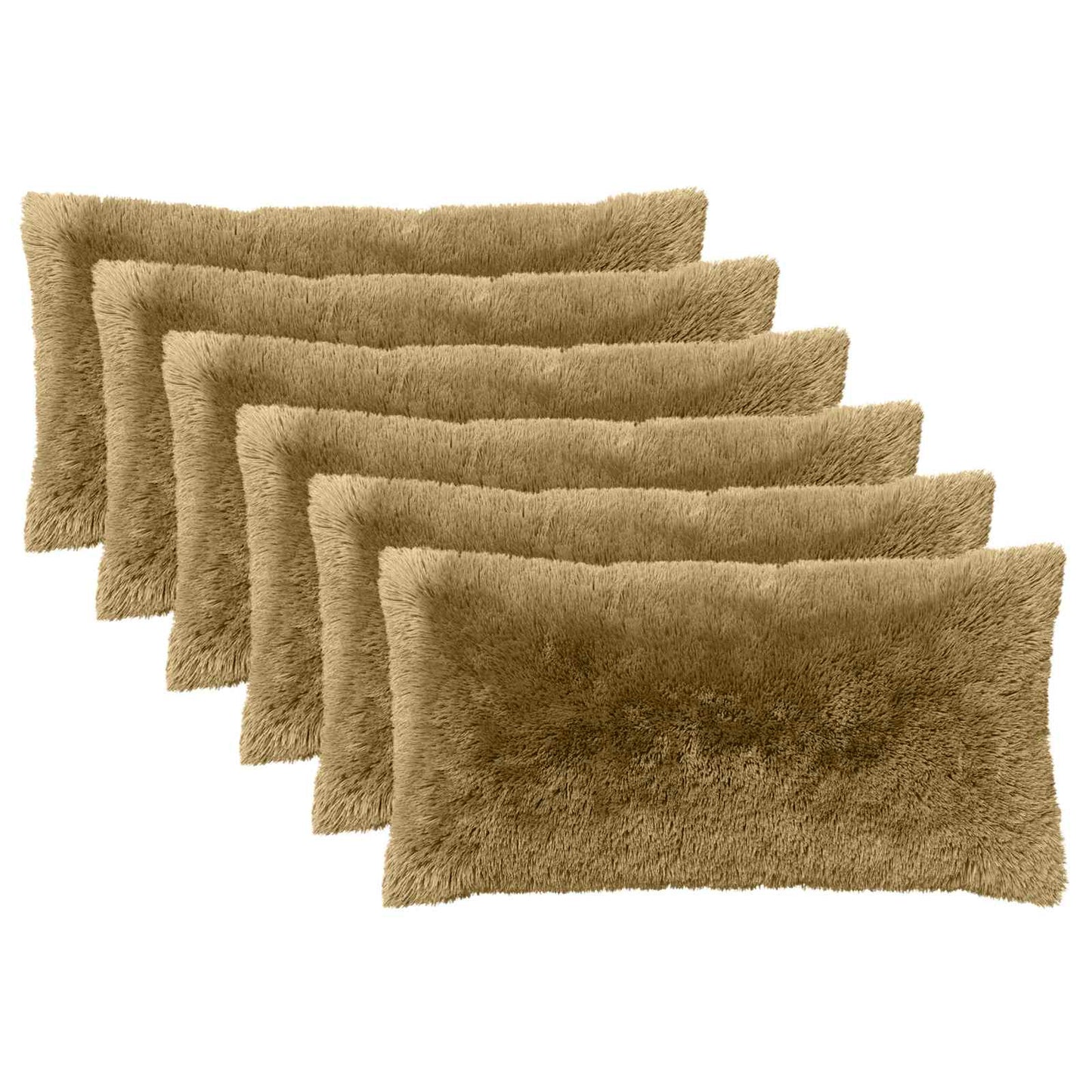 Cushion Cover 6 pcs HEERLEN Light Green 40 x 80 cm PV Fleece