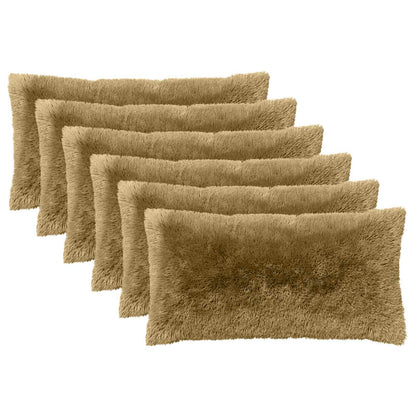 Cushion Cover 6 pcs HEERLEN Light Green 40 x 80 cm PV Fleece
