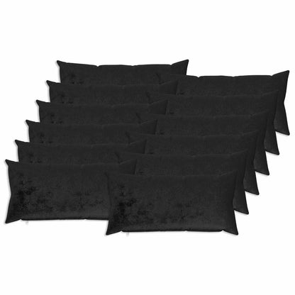 Cushion Cover 12 pcs HEERLEN Black 40 x 80 cm Flannel