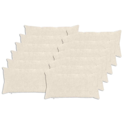 Cushion Cover 12 pcs HEERLEN White 40 x 80 cm Faux Rabbit Fur