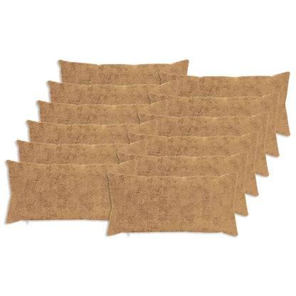 Cushion Cover 12 pcs HEERLEN Taupe 40 x 80 cm Faux Rabbit Fur