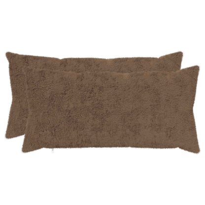 Cushion Cover 2 pcs HEERLEN Light Brown 40 x 80 cm