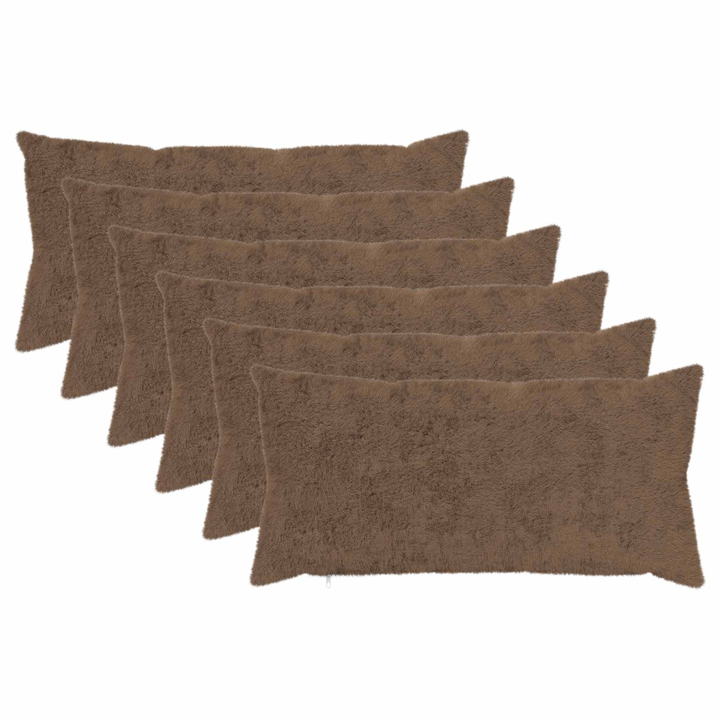 Cushion Cover 6 pcs HEERLEN Light Brown 40 x 80 cm