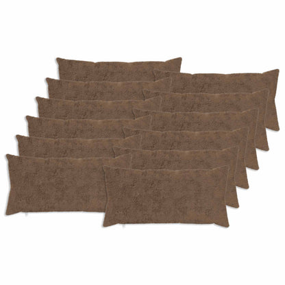 Cushion Cover 12 pcs HEERLEN Light Brown 40 x 80 cm