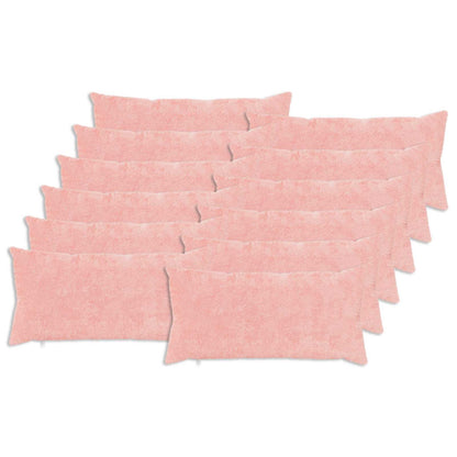 Cushion Cover 12 pcs HEERLEN Pink 40 x 80 cm Faux Rabbit Fur