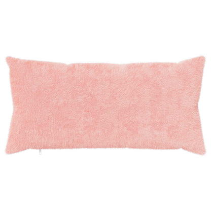 Cushion Cover 12 pcs HEERLEN Pink 40 x 80 cm Faux Rabbit Fur