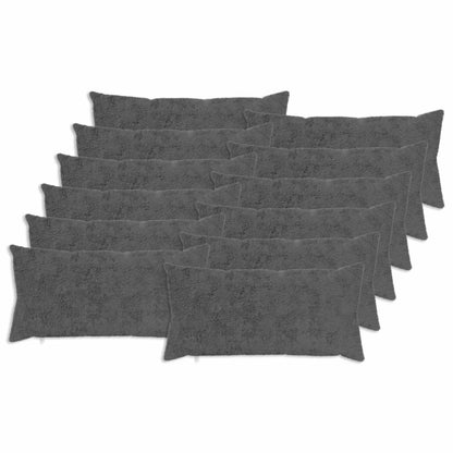 Cushion Cover 12 pcs HEERLEN Dark Grey 40 x 80 cm