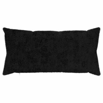 Cushion Cover 2 pcs HEERLEN Black 40 x 80 cm Faux Rabbit Fur