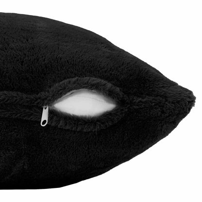 Cushion Cover 6 pcs HEERLEN Black 40 x 80 cm Faux Rabbit Fur