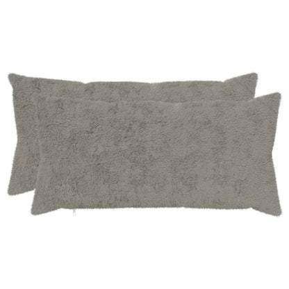 Cushion Cover 2 pcs HEERLEN Light Grey 40 x 80 cm