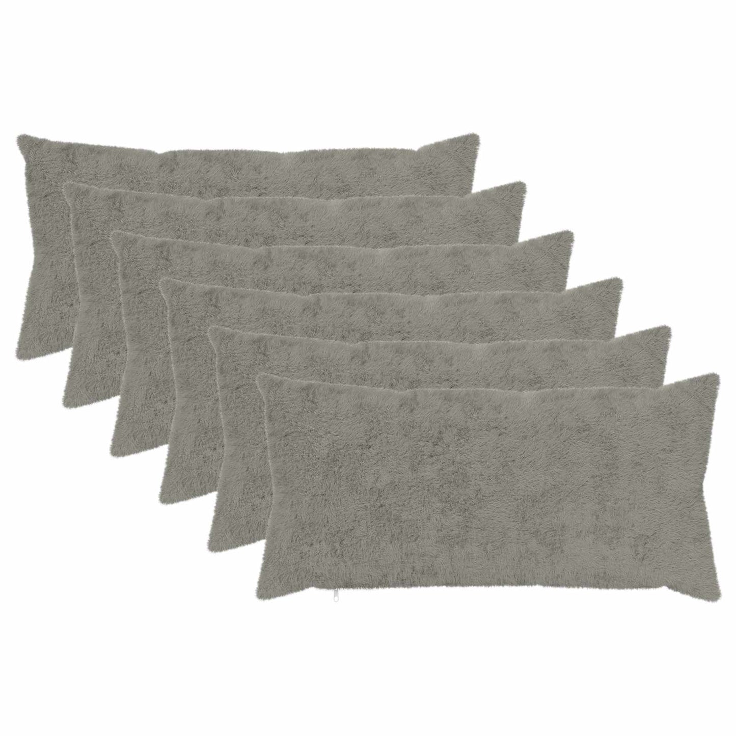Cushion Cover 6 pcs HEERLEN Light Grey 40 x 80 cm