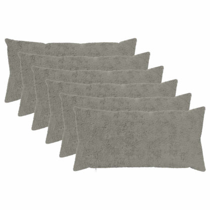 Cushion Cover 6 pcs HEERLEN Light Grey 40 x 80 cm